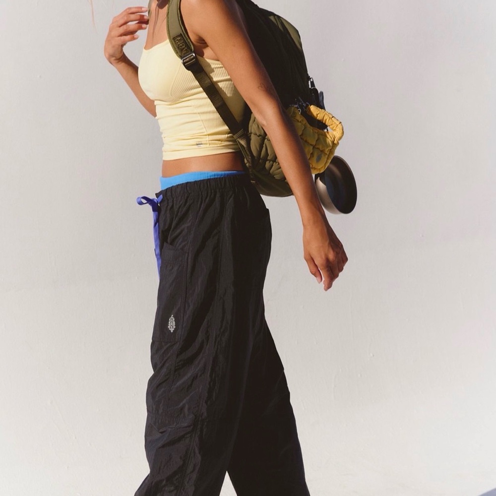 Free People NWT Size Small Black Track Pants